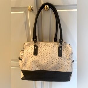 Ostrich Effect Vegan Leather Handbag